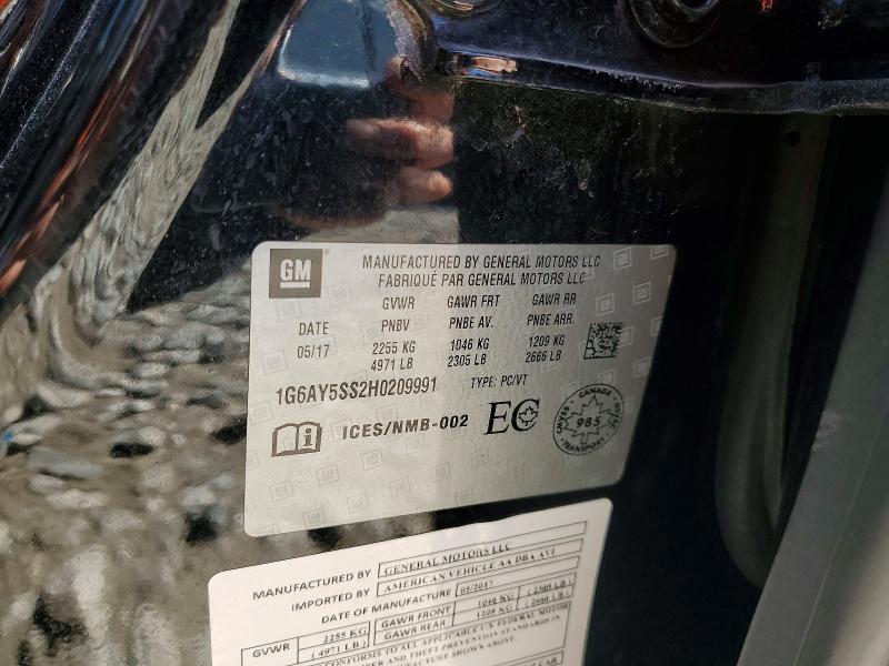 2017 Cadillac Cts მანქანა იყიდება აუქციონზე, vin: 1G6AY5SS2H0209991, აუქციონის ნომერი: 47217106