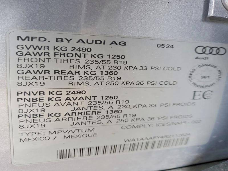 Продажа на аукционе авто 2024 Audi Q5, vin: WA1AAAFY4R2112624, номер лота: 78792895