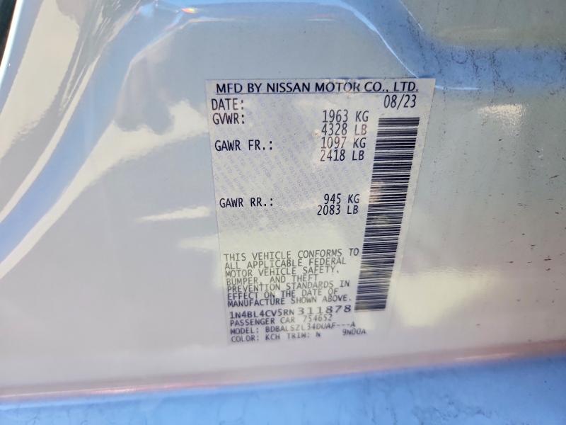 Auction sale of the 2024 Nissan Altima, vin: 1N4BL4CV5RN311878, lot number: 42070736