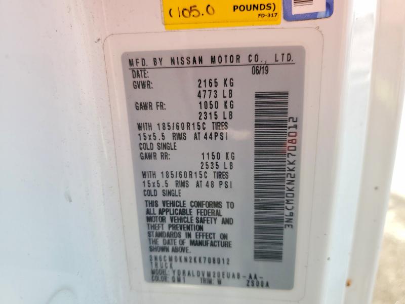 Продажа на аукционе авто 2019 Nissan Nv200, vin: 3N6CM0KN2KK708012, номер лота: 46322436