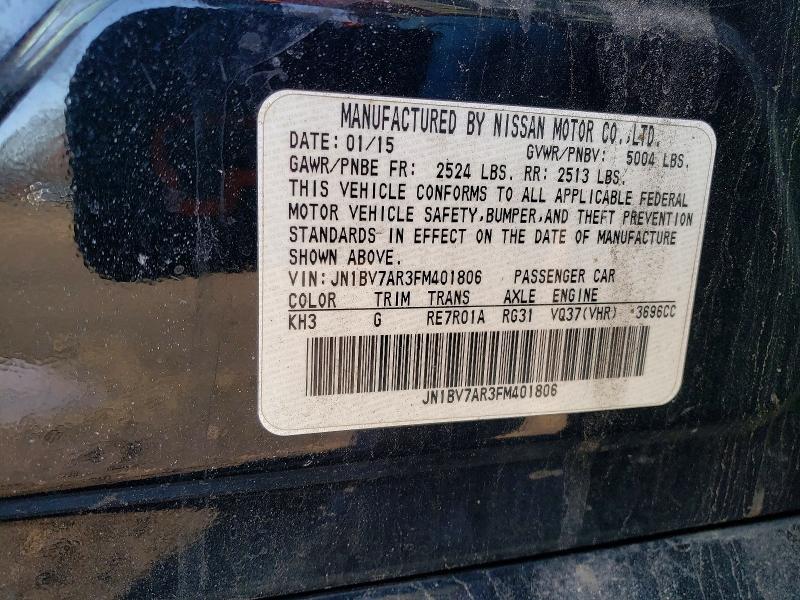 Aukcja sprzedaży 2015 Infiniti Q50, vin: JN1BV7AR3FM401806, numer aukcji: 47464896