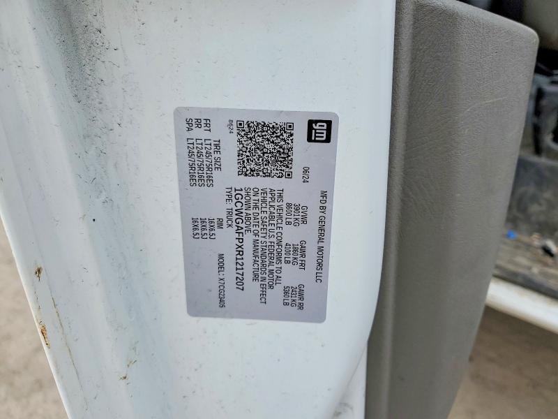 2024 Chev Express G2500 მანქანა იყიდება აუქციონზე, vin: 1GCWGAFPXR1217207, აუქციონის ნომერი: 53668536