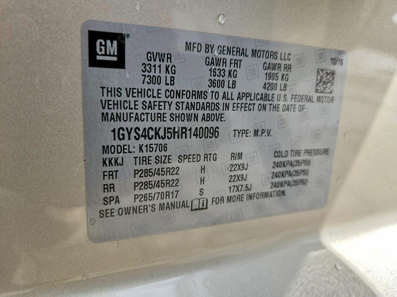 Продажа на аукционе авто 2017 Cadillac Escalade, vin: 1GYS4CKJ5HR140096, номер лота: 46718826