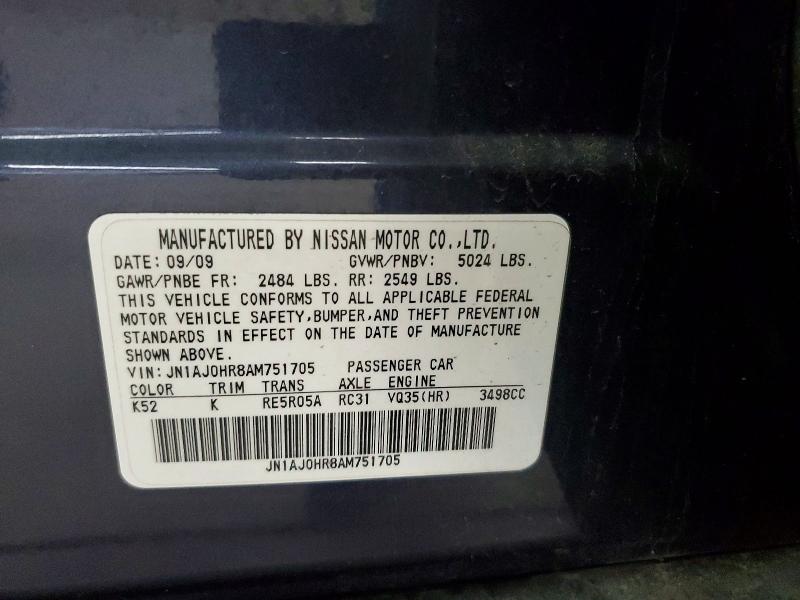 Aukcja sprzedaży 2010 Infiniti Ex35, vin: JN1AJ0HR8AM751705, numer aukcji: 46402306