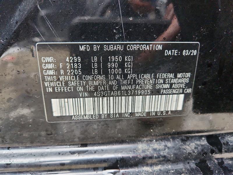 Продажа на аукционе авто 2020 Subaru Impreza, vin: 4S3GTAB61L3719905, номер лота: 79680865