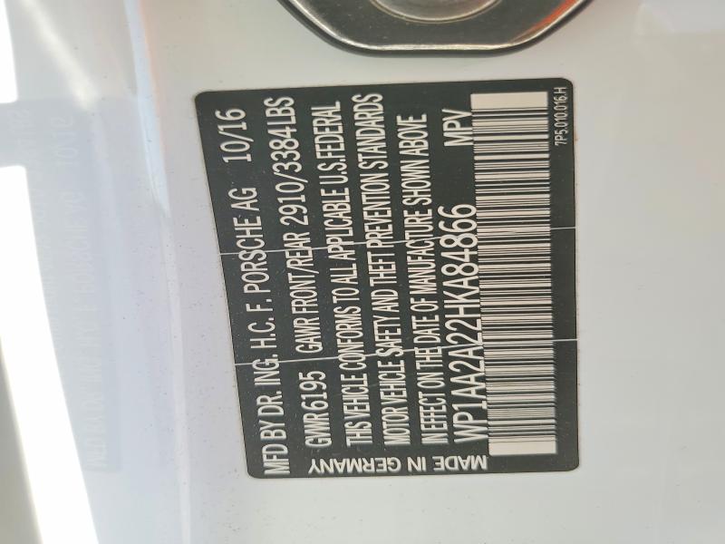 Aukcja sprzedaży 2017 Porsche Cayenne, vin: WP1AA2A22HKA84866, numer aukcji: 47397296