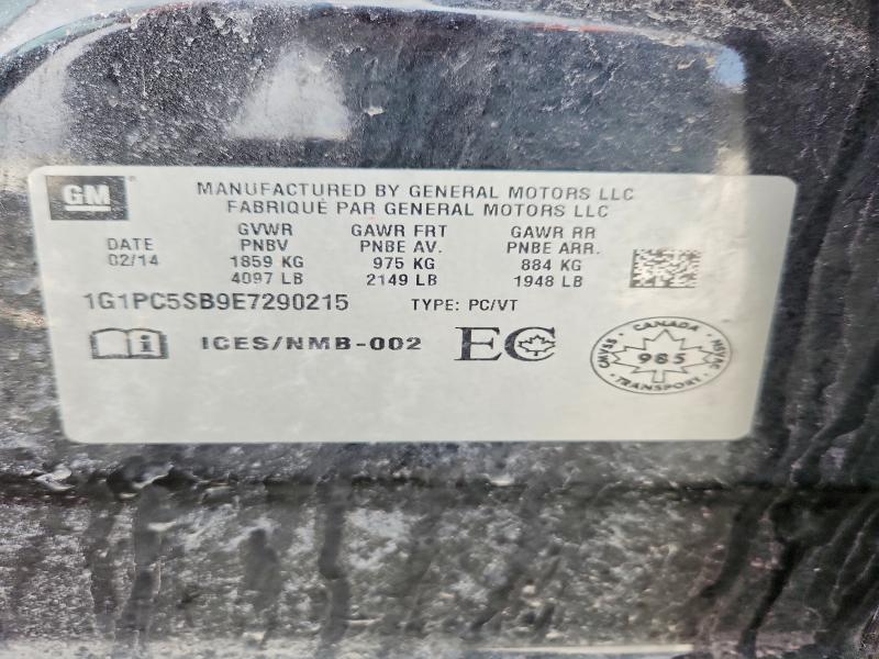 Aukcja sprzedaży 2014 Chevrolet Cruze, vin: 1G1PC5SB9E7290215, numer aukcji: 46663766