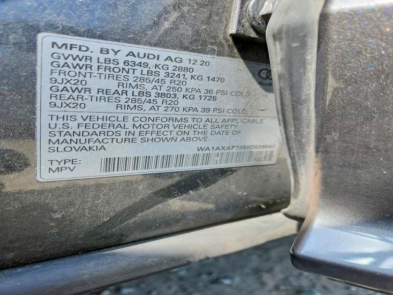 Продажа на аукционе авто 2021 Audi Q7, vin: WA1AXAF78MD026042, номер лота: 79453225