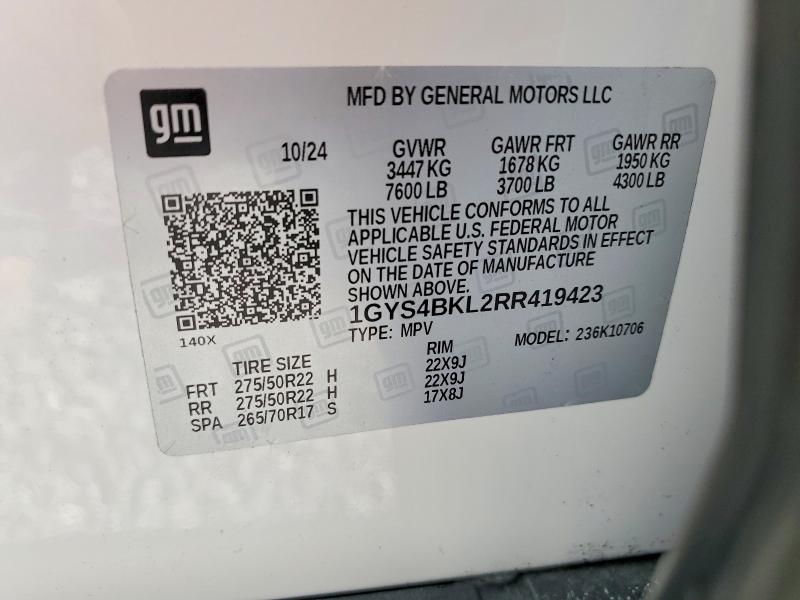 Продажа на аукционе авто 2024 Cadillac Escalade, vin: 1GYS4BKL2RR419423, номер лота: 48318046