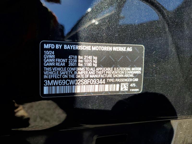 Продажа на аукционе авто 2025 Bmw 330i, vin: 3MW69CW02S8F09344, номер лота: 46056906