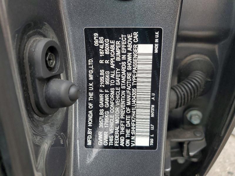 79236795 :رقم المزاد ، SHHFK7H41LU404305 vin ، 2020 Honda Civic مزاد بيع