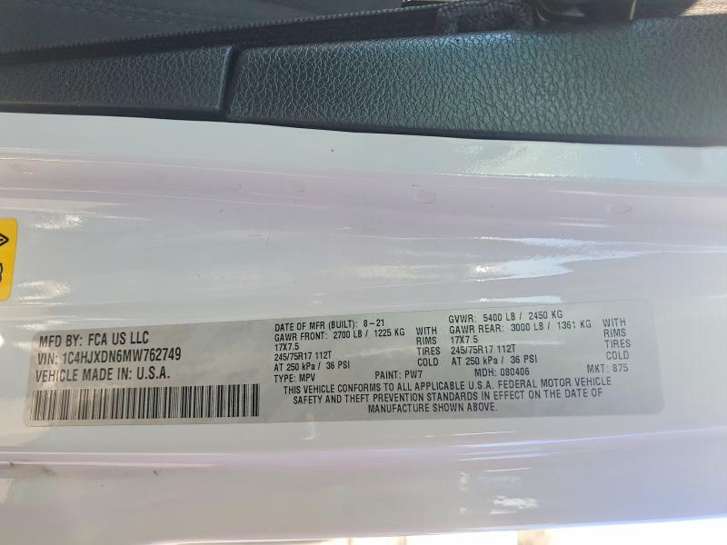 Aukcja sprzedaży 2021 Jeep Wrangler, vin: 1C4HJXDN6MW762749, numer aukcji: 79253575