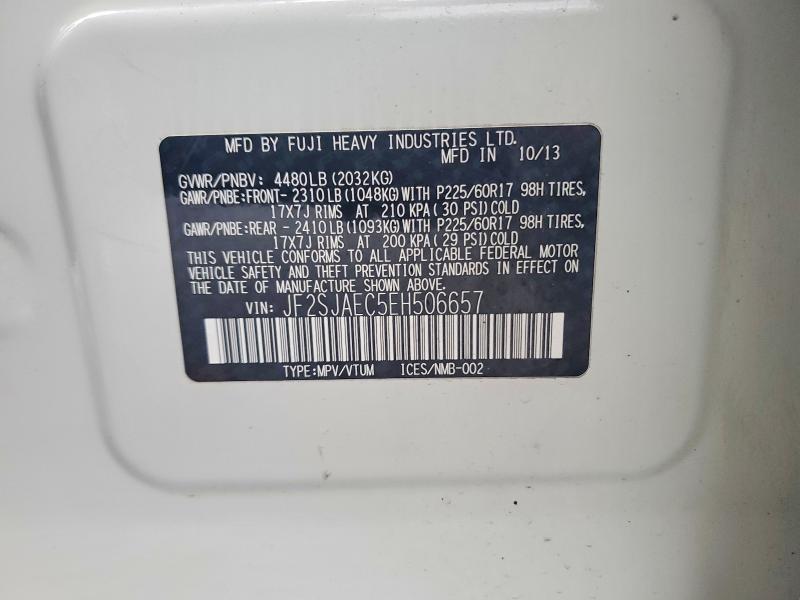 Продажа на аукционе авто 2014 Subaru Forester, vin: JF2SJAEC5EH506657, номер лота: 78802235