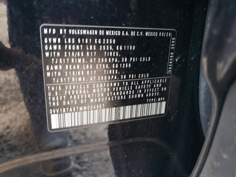 Aukcja sprzedaży 2021 Volkswagen Tiguan, vin: 3VV1B7AX7MM004957, numer aukcji: 46738296