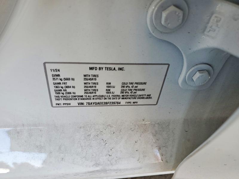 Aukcja sprzedaży 2025 Tesla Model Y, vin: 7SAYGAEE3SF239784, numer aukcji: 46392046