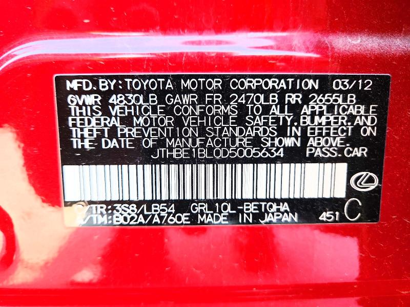 Продажа на аукционе авто 2013 Lexus Gs 350, vin: JTHBE1BL0D5005634, номер лота: 46895796