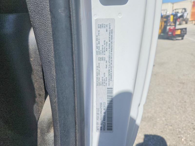 2022 Ram 1500 Classic მანქანა იყიდება აუქციონზე, vin: 3C6JR6DGXNG429368, აუქციონის ნომერი: 65963256