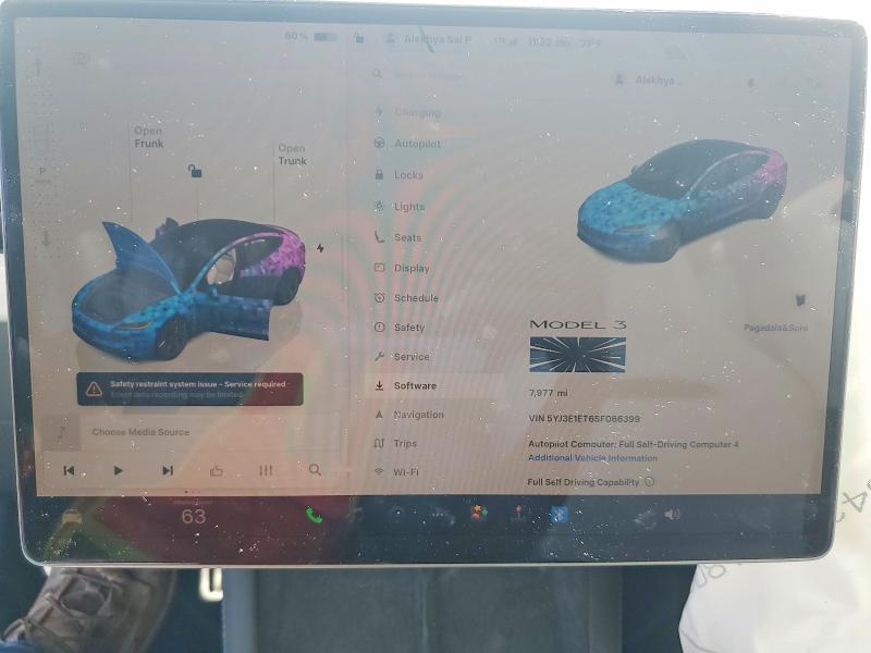 41737126 :رقم المزاد ، 5YJ3E1ET6SF066399 vin ، 2025 Tesla Model 3 مزاد بيع