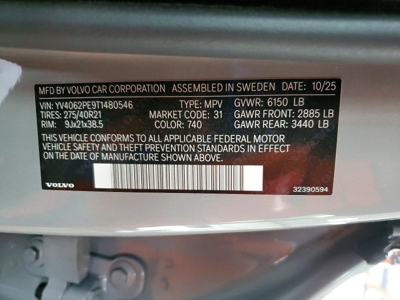 Aukcja sprzedaży 2026 Volvo Xc90, vin: YV4062PE9T1480546, numer aukcji: 79822755