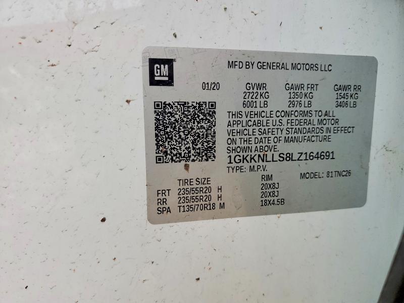2020 Gmc Acadia მანქანა იყიდება აუქციონზე, vin: 1GKKNLLS8LZ164691, აუქციონის ნომერი: 48171596