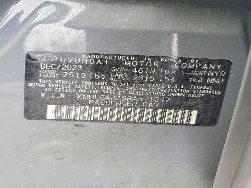 Aukcja sprzedaży 2024 Hyundai Sonata, vin: KMHL64JA9RA371347, numer aukcji: 45645426
