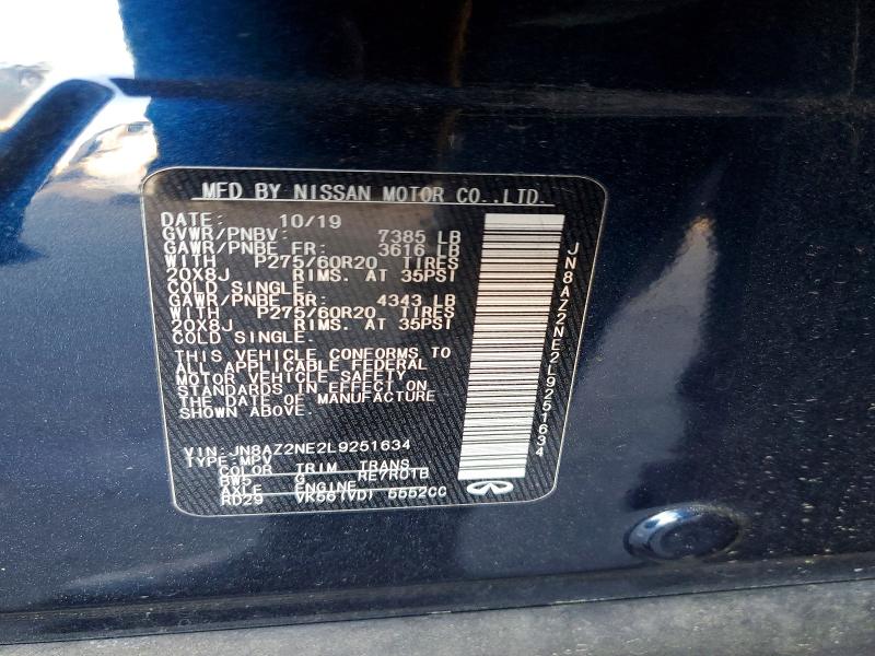 Aukcja sprzedaży 2020 Infiniti Qx80, vin: JN8AZ2NE2L9251634, numer aukcji: 47931586