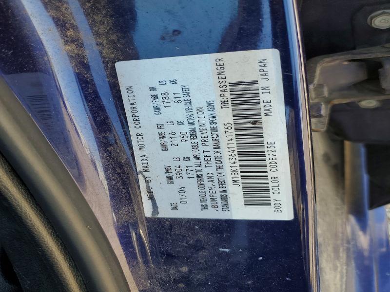 Aukcja sprzedaży 2004 Mazda 3, vin: JM1BK143641141765, numer aukcji: 46708256