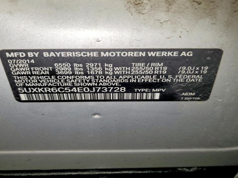 78675905 :رقم المزاد ، 5UXKR6C54E0J73728 vin ، 2014 Bmw X5 مزاد بيع