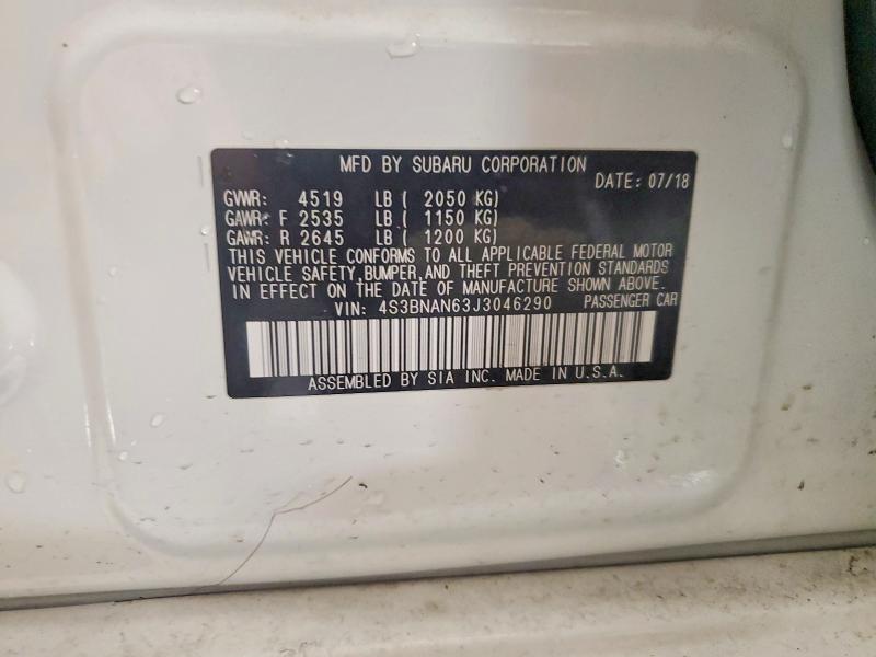 2018 Subaru Legacy მანქანა იყიდება აუქციონზე, vin: 4S3BNAN63J3046290, აუქციონის ნომერი: 46580196