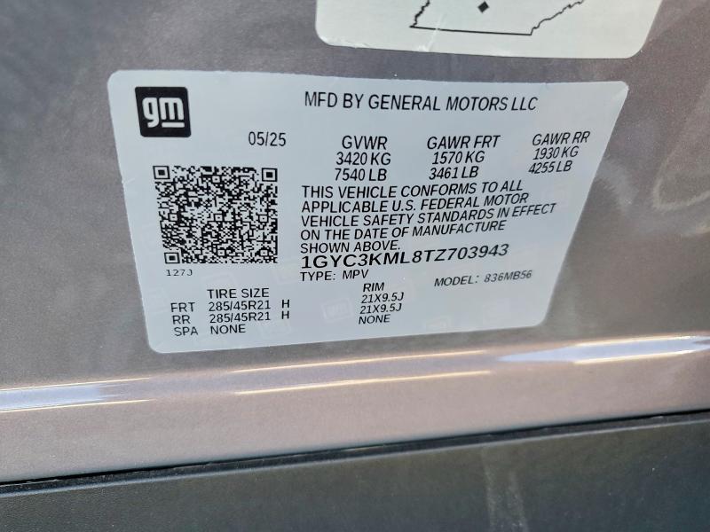 2026 Cadillac Vistiq მანქანა იყიდება აუქციონზე, vin: 1GYC3KML8TZ703943, აუქციონის ნომერი: 45884036