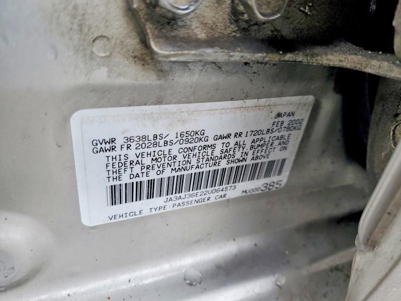 2002 Mitsubishi Lancer მანქანა იყიდება აუქციონზე, vin: JA3AJ36E22U064573, აუქციონის ნომერი: 41724996