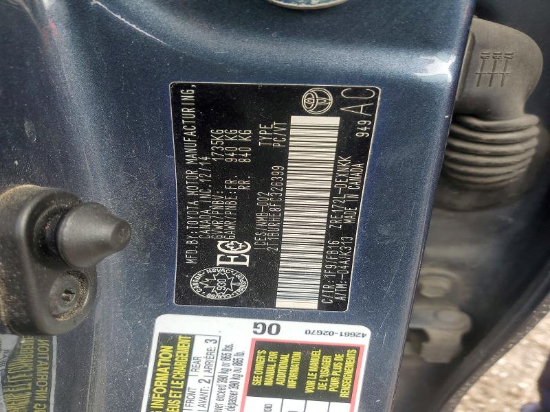 41801116 :رقم المزاد ، 2T1BURHE8FC326399 vin ، 2015 Toyota Corolla مزاد بيع