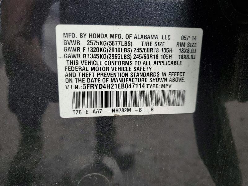 47723896 :رقم المزاد ، 5FRYD4H21EB047114 vin ، 2014 Acura Mdx مزاد بيع