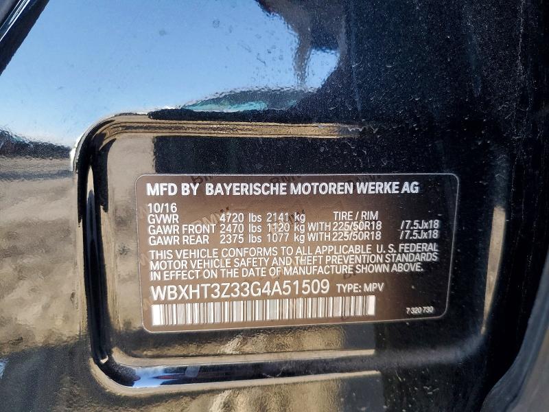 Aukcja sprzedaży 2016 Bmw X1, vin: WBXHT3Z33G4A51509, numer aukcji: 79592425
