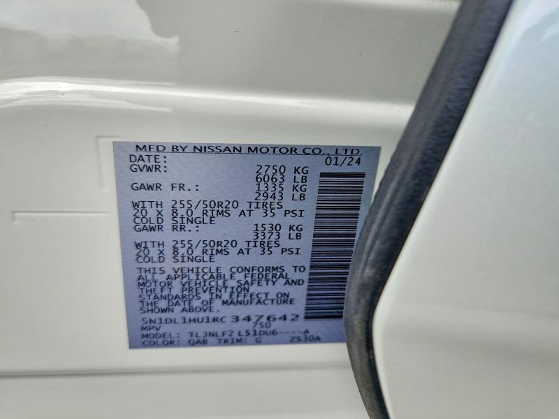 Продажа на аукционе авто 2024 Infiniti Qx60, vin: 5N1DL1HU1RC347642, номер лота: 47699316