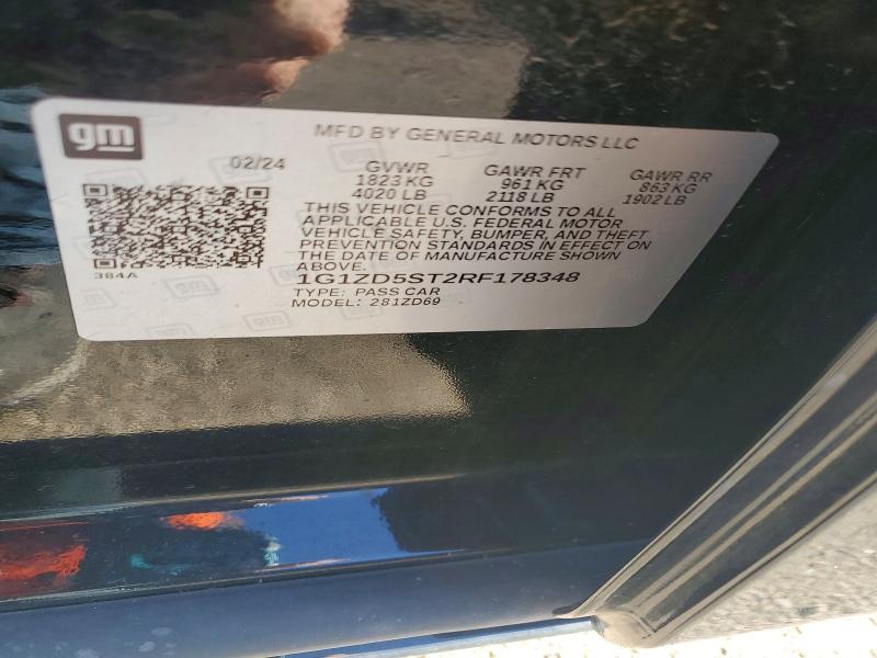 Aukcja sprzedaży 2024 Chevrolet Malibu, vin: 1G1ZD5ST2RF178348, numer aukcji: 45775276