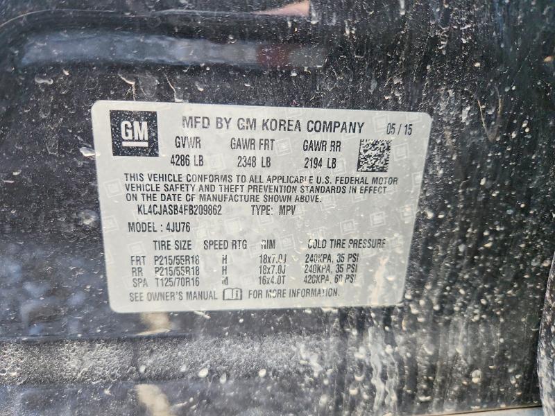 79420295 :رقم المزاد ، KL4CJASB4FB209862 vin ، 2015 Buick Encore مزاد بيع
