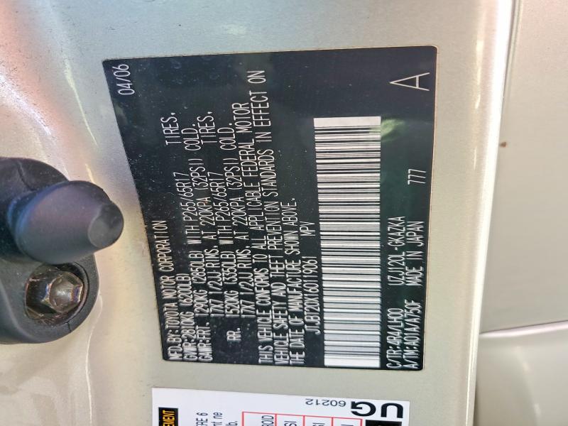 Aukcja sprzedaży 2006 Lexus Gx 470, vin: JTJBT20X160119061, numer aukcji: 46704346