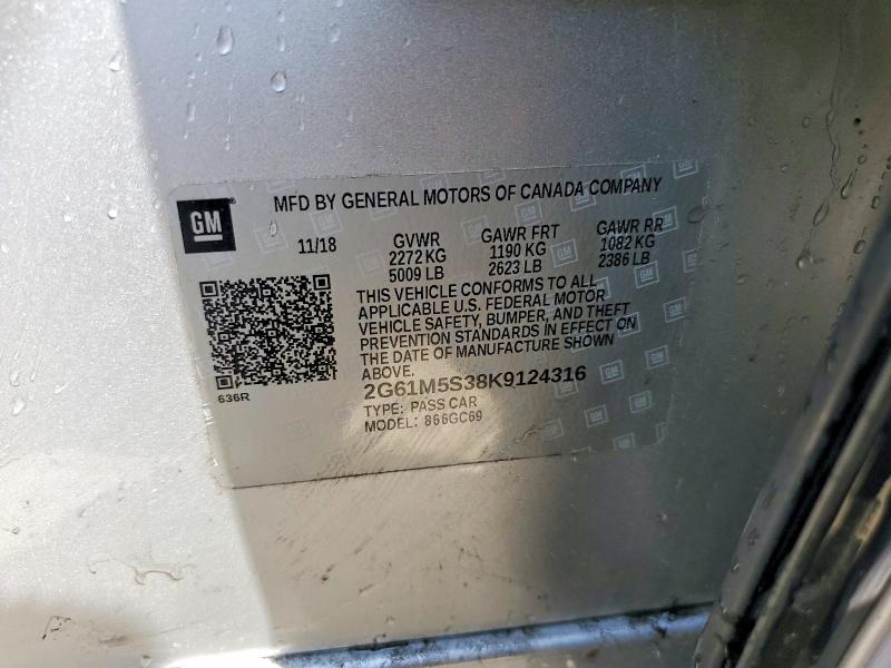 Aukcja sprzedaży 2019 Cadillac Xts, vin: 2G61M5S38K9124316, numer aukcji: 47825716