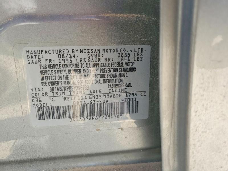Aukcja sprzedaży 2014 Nissan Sentra, vin: 3N1AB7AP8EY296789, numer aukcji: 47838036