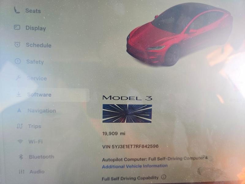 Aukcja sprzedaży 2024 Tesla Model 3, vin: 5YJ3E1ET7RF842596, numer aukcji: 79601555