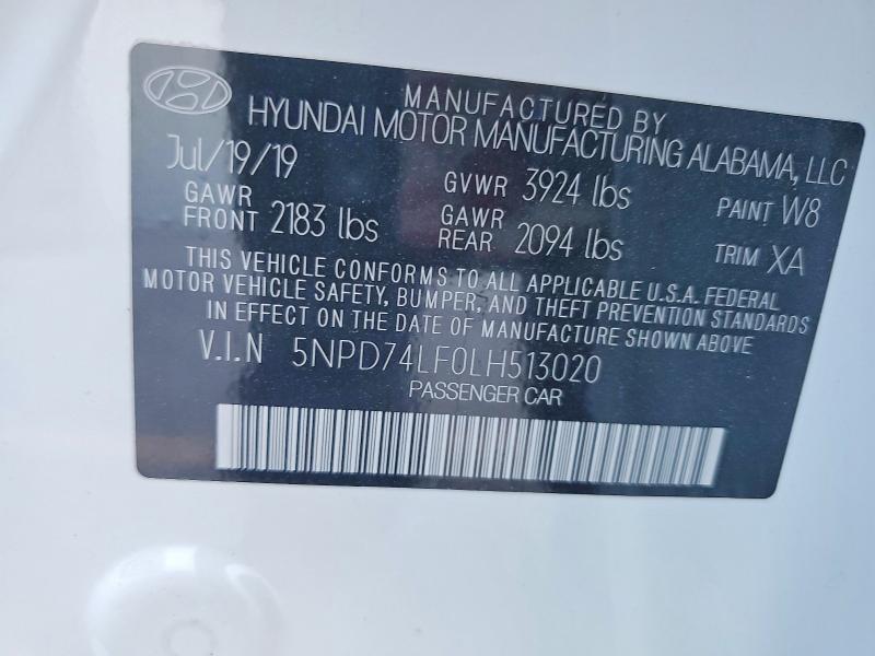 Aukcja sprzedaży 2020 Hyundai Elantra, vin: 5NPD74LF0LH513020, numer aukcji: 46874686