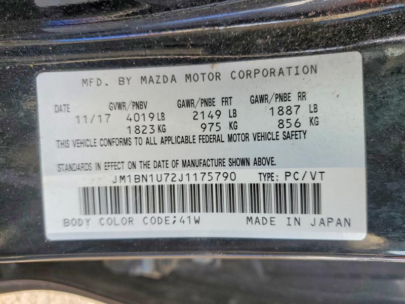 41730436 :رقم المزاد ، JM1BN1U72J1175790 vin ، 2018 Mazda 3 مزاد بيع