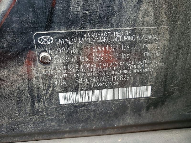 2016 Hyundai Sonata მანქანა იყიდება აუქციონზე, vin: 5NPE24AA0GH428291, აუქციონის ნომერი: 48263546