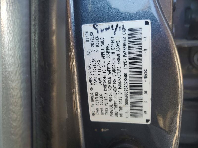 2006 Acura 3.2tl მანქანა იყიდება აუქციონზე, vin: 19UUA66276A028568, აუქციონის ნომერი: 47134166