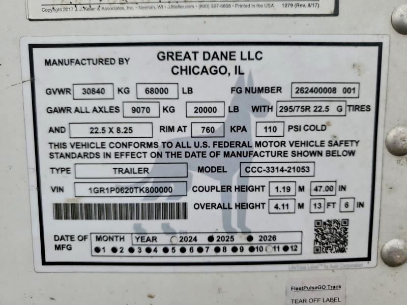 Auction sale of the 2026 Great Dane Van-(dry F, vin: 1GR1P0620TK800000, lot number: 47358556