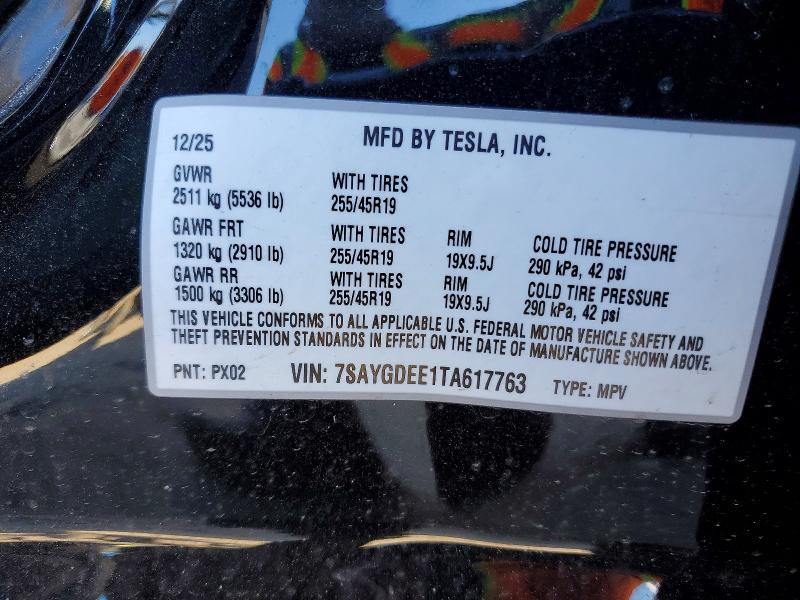Продажа на аукционе авто 2026 Tesla Model Y, vin: 7SAYGDEE1TA617763, номер лота: 46742156