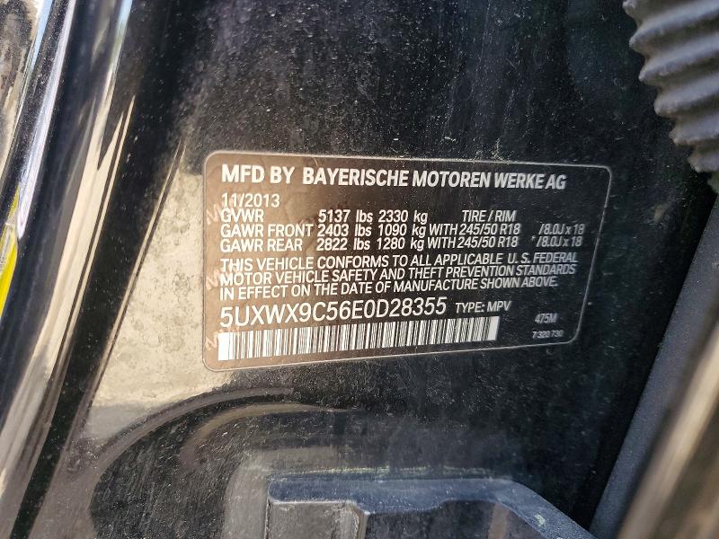47139996 :رقم المزاد ، 5UXWX9C56E0D28355 vin ، 2014 Bmw X3 مزاد بيع
