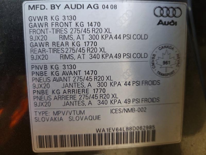 Aukcja sprzedaży 2008 Audi Q7, vin: WA1EV64L88D062985, numer aukcji: 41588386