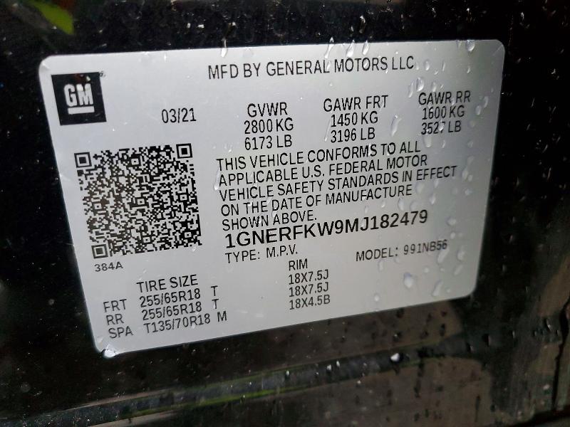 79525055 :رقم المزاد ، 1GNERFKW9MJ182479 vin ، 2021 Chevrolet Traverse مزاد بيع